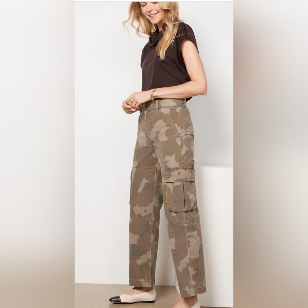 pistola Wide-Leg Cargo Pants in Neutral Camo